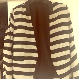 Black and white striped blazer